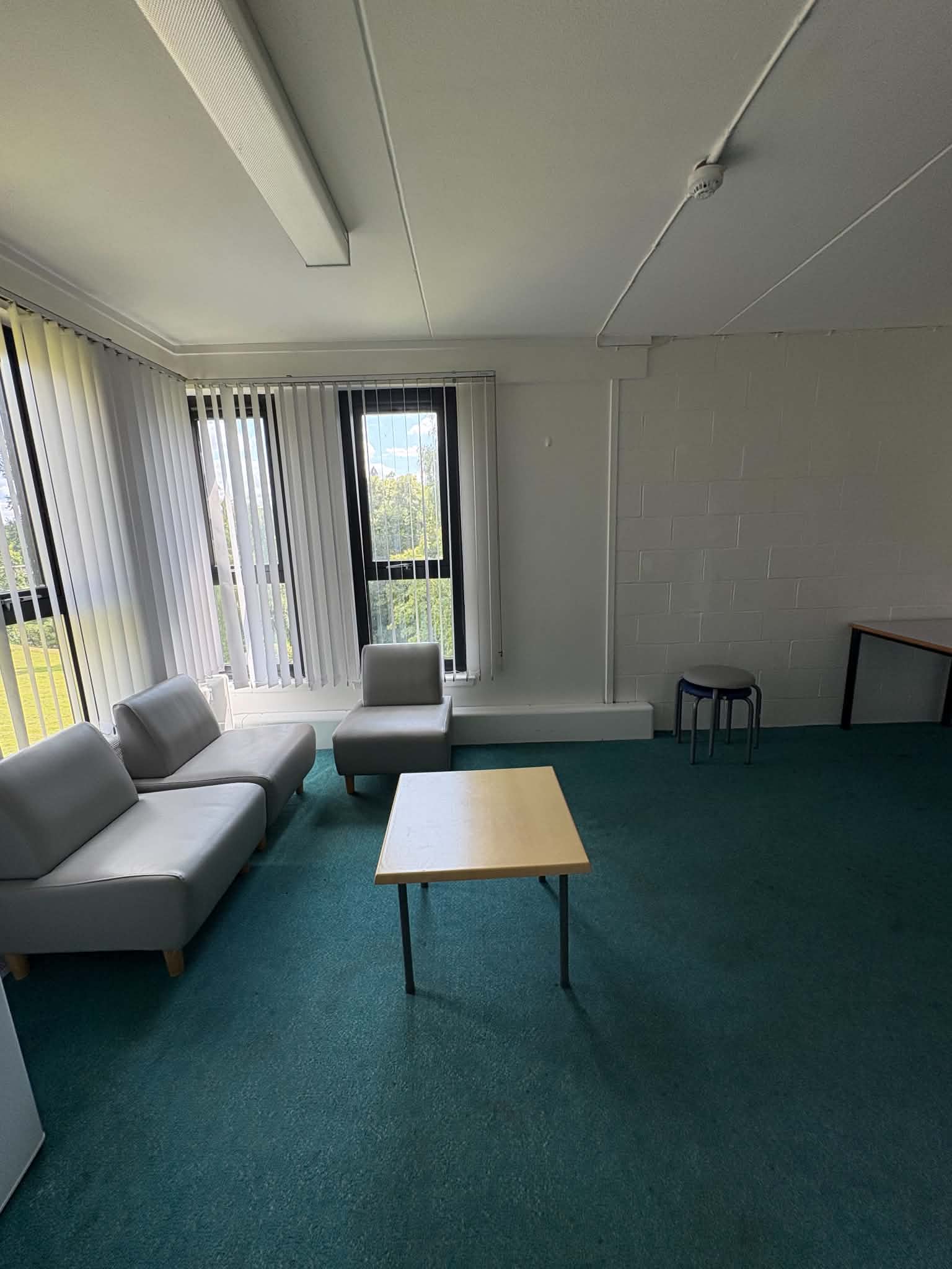 The shared living area in a student flat