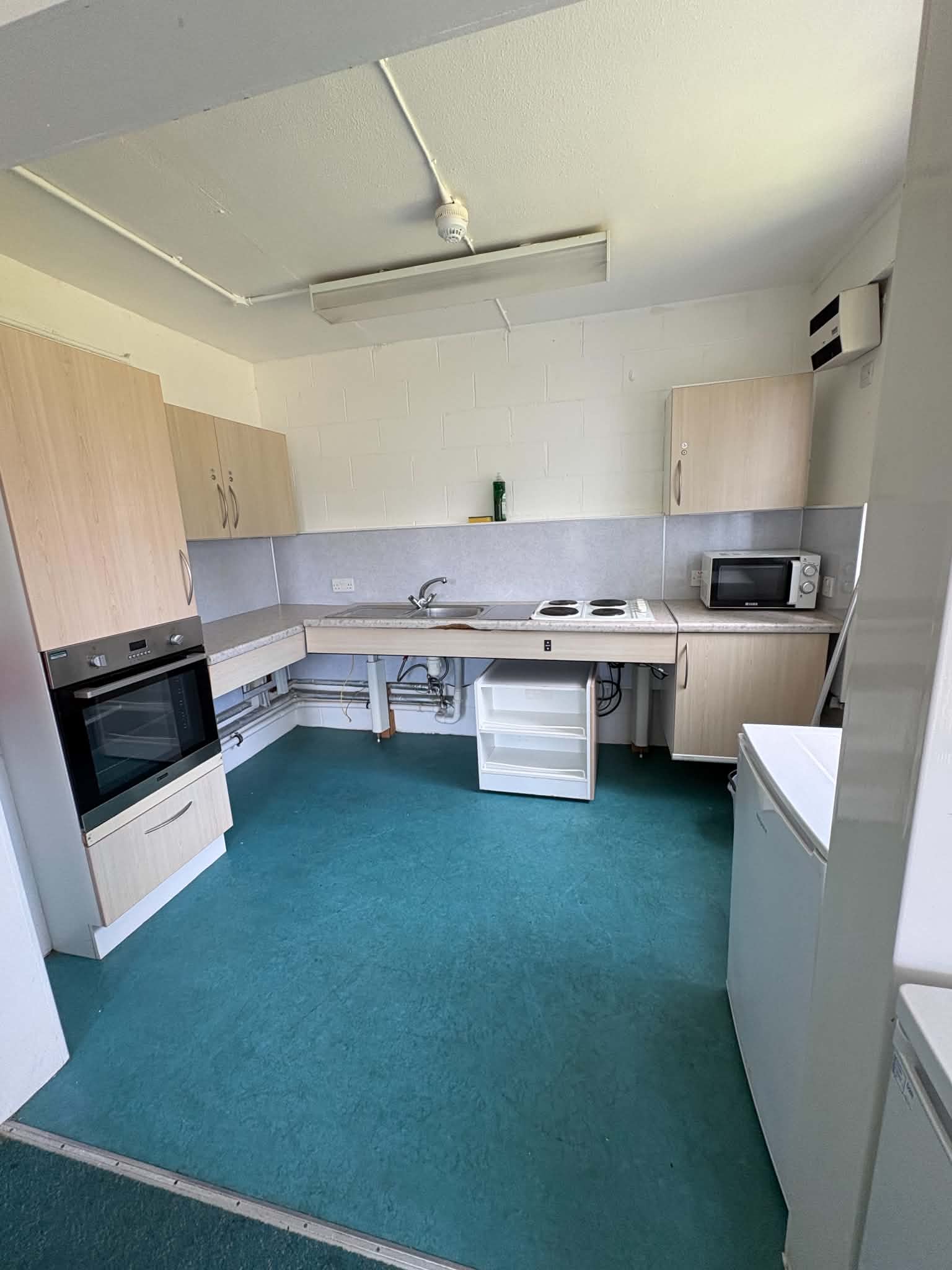 The shared kitchen in a student flat